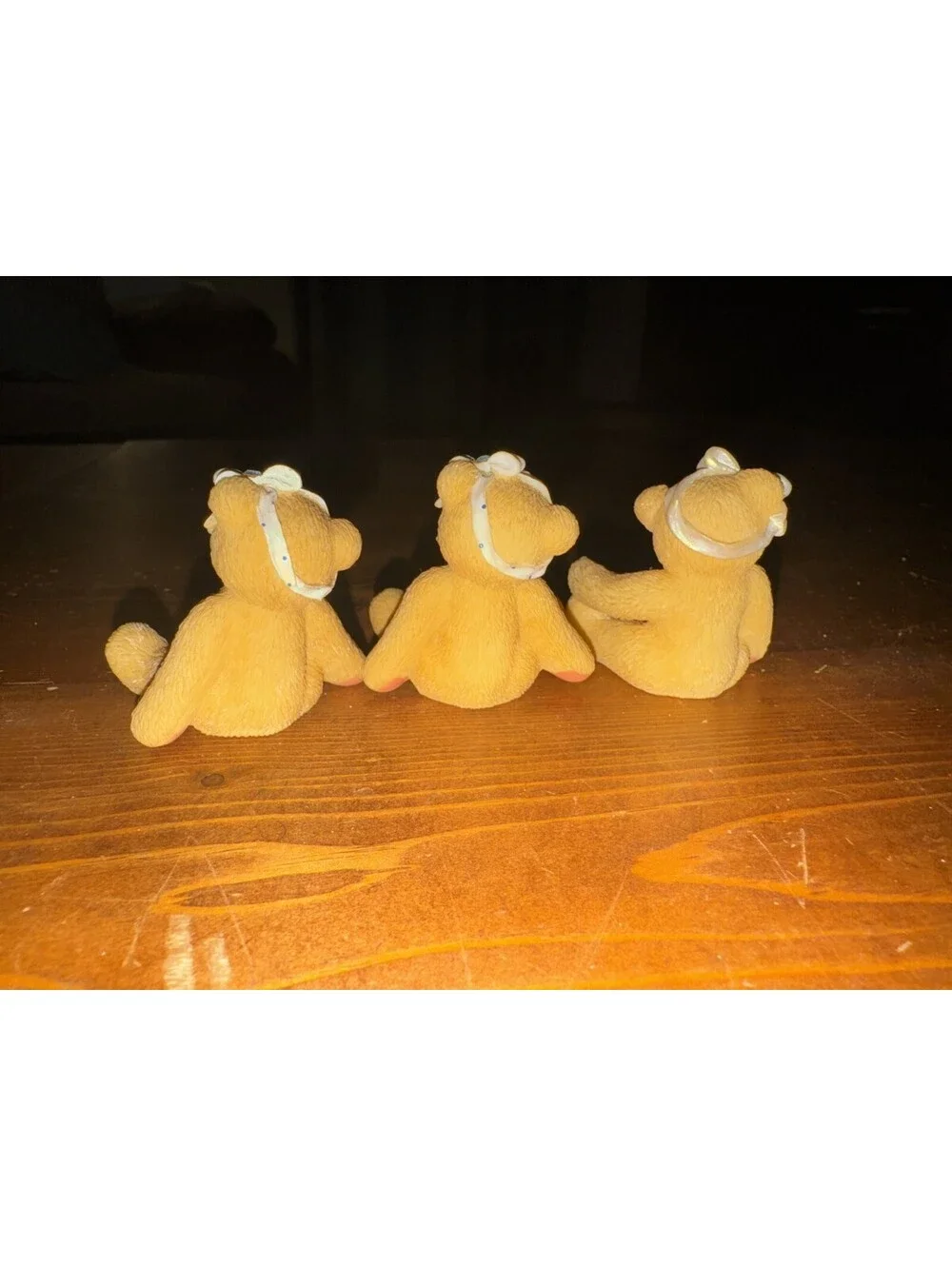 Set of 3 1998 Enesco Cherished Teddies Avon Exclusive Birthstone Figures 2 inch